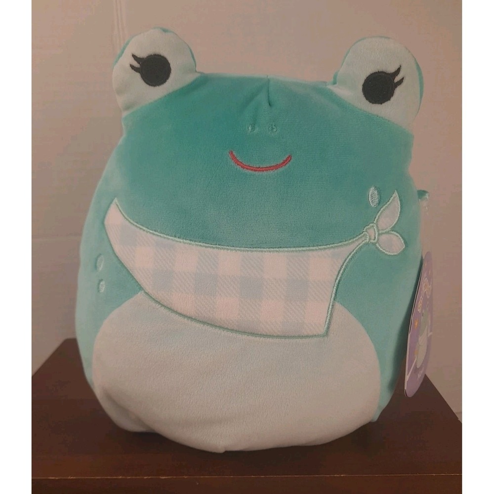 Original Squishmallow Novi Green Frog 12" Plush With Hankerchief Jazwares
